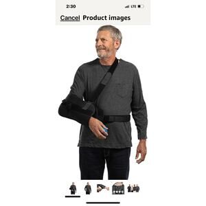 MAI Post Shoulder Surgery Shirts for Men - Tear Away - Large Long Sleeve Grey